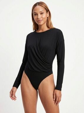 Banana Republic Front twist Black Bodysuit Medium